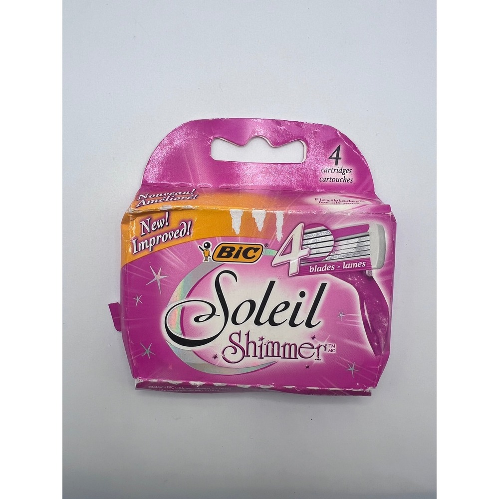 BIC Soleil Shimmer‎ 4 Cartridges 4 Blades Sealed Shaving Beauty Discontinued